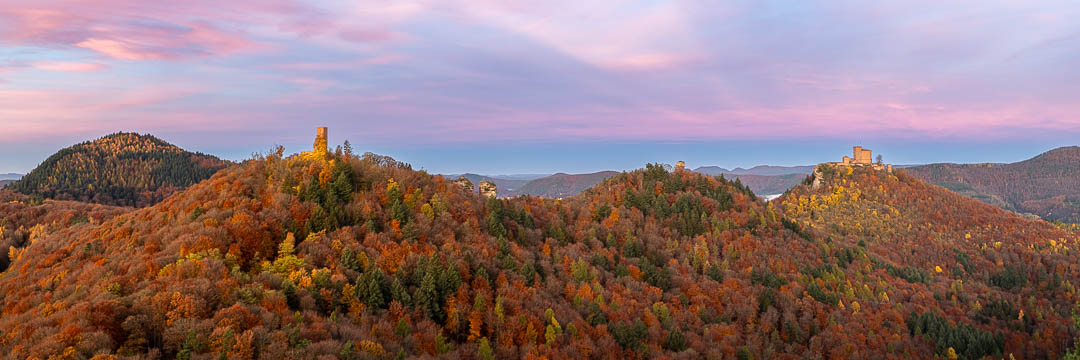 Panorama, Anebos, Trifels, Münz, Herbst, Pfälzerwald